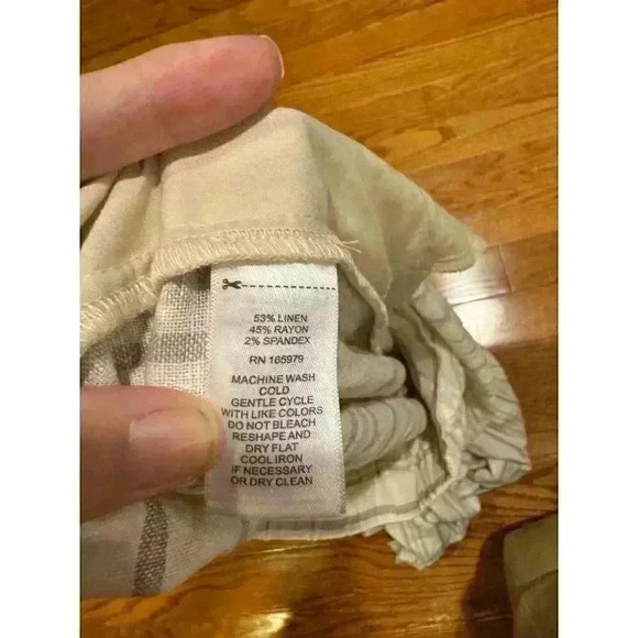 SALE!Cable & Gauge Studio Womens Striped Linen Blend Wide Leg Flowy Pants Large - Picture 2 of 7